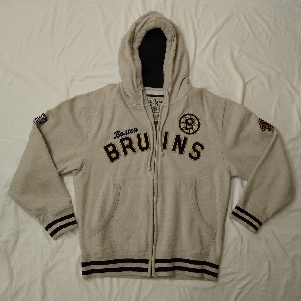 Boston Bruins Gray Zip-Up Sweater